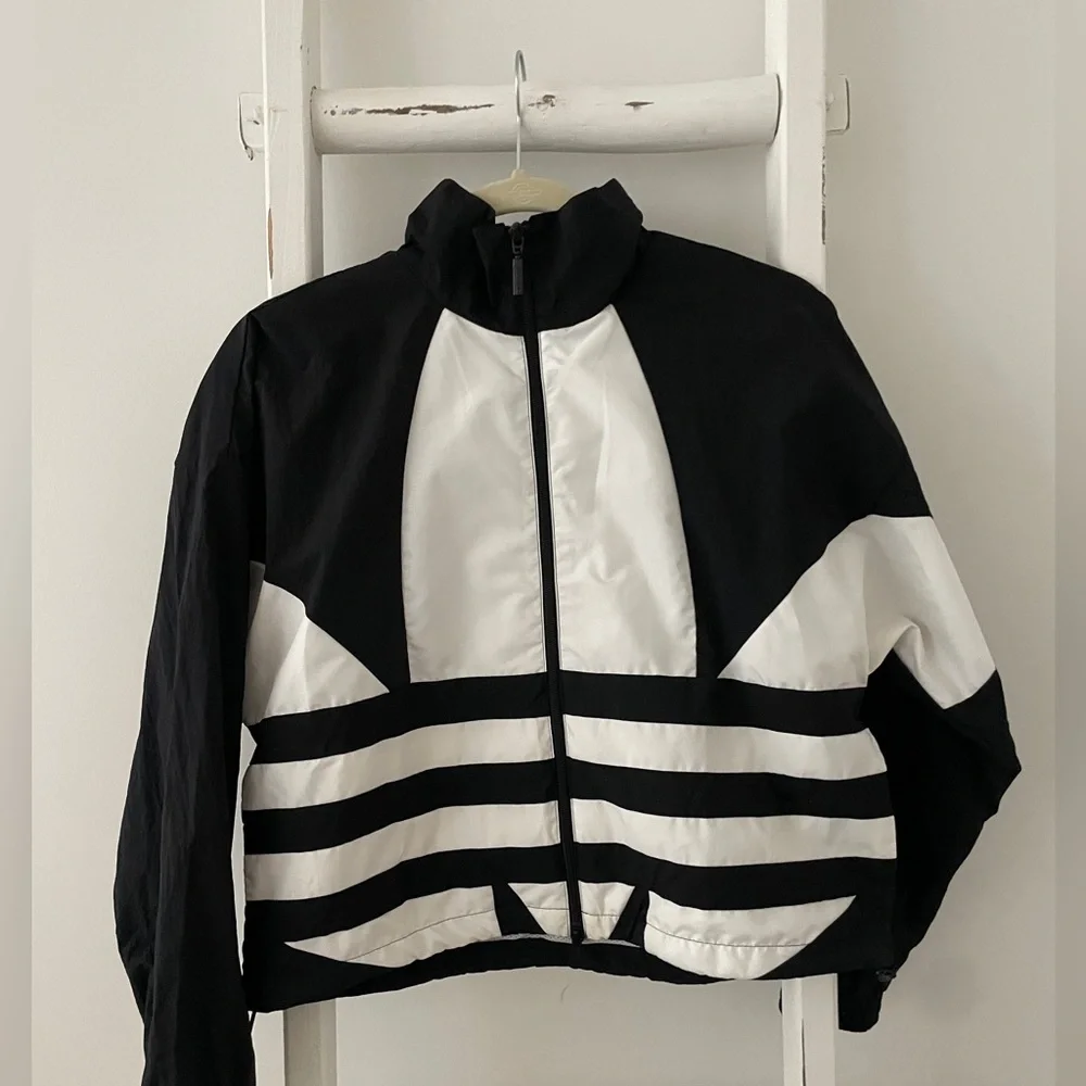 Adidas Black and White Track Zip-Up Jacket - Picture 1 of 9